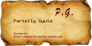 Partelly Gyula névjegykártya